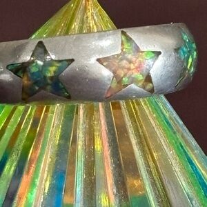 Opal inlay sterling ring